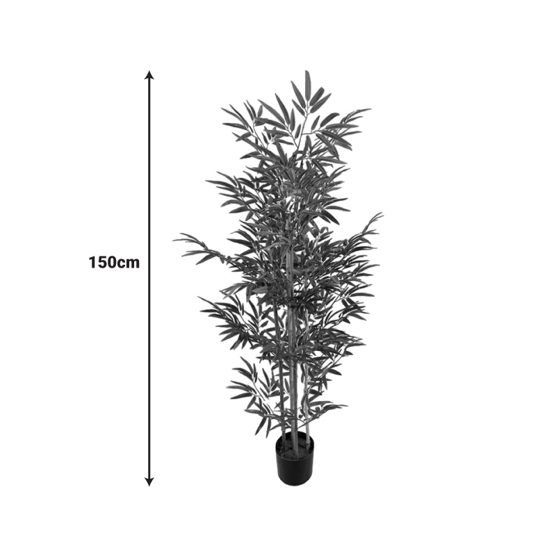 Bimë dekorative Bambu në vazo Inart jeshile pp H150cm