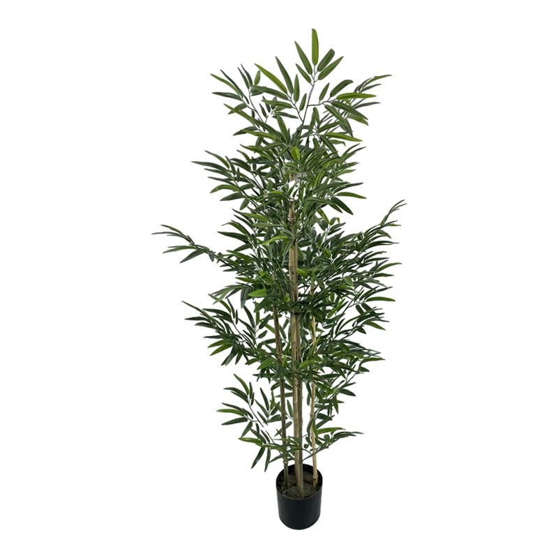 Bimë dekorative Bambu në vazo Inart jeshile pp H150cm