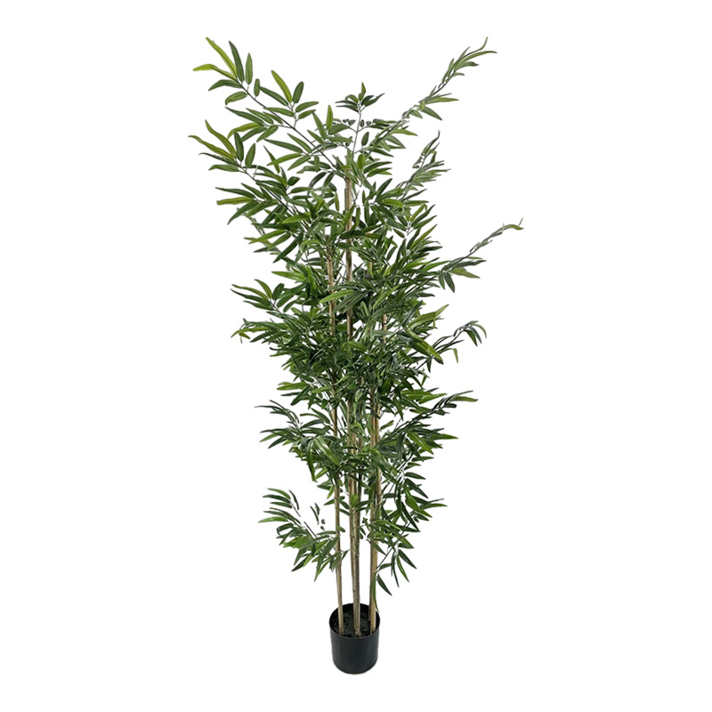 Bimë dekorative Bambu në vazo Inart jeshile pp H190cm