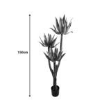 Bimë dekorative Lotus në vazo Inart jeshile pp H150cm