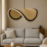 Dritë tavani Hatchie Inart natyrale-e zezë-e bardhë bar deti-hekur D120x144cm