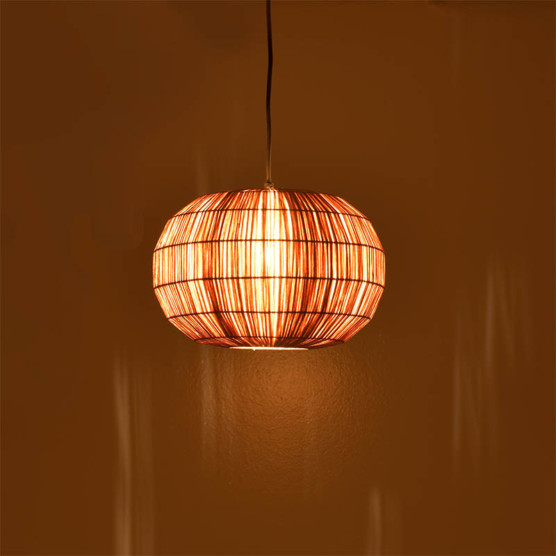 Llamba tavani Ozelia Inart letër presimi kafe-hekur D33x122cm