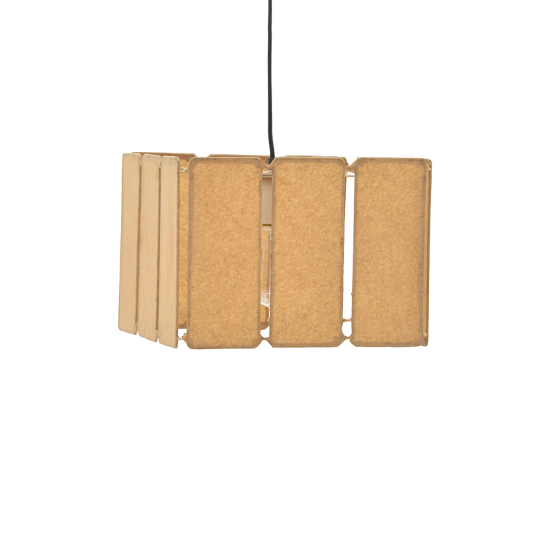 Ndriçues tavani Boxfo Inart letër e presuar kafe-hekur 32x32x123cm
