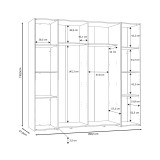 Dollap garderobe pakoworld me 4 dyer sonoma lis-melaminë e bardhë 200x61.5x190.5cm