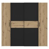 Dollap Bekerk pakoworld melamine e zezë-lisi 200x61.5x190.5cm