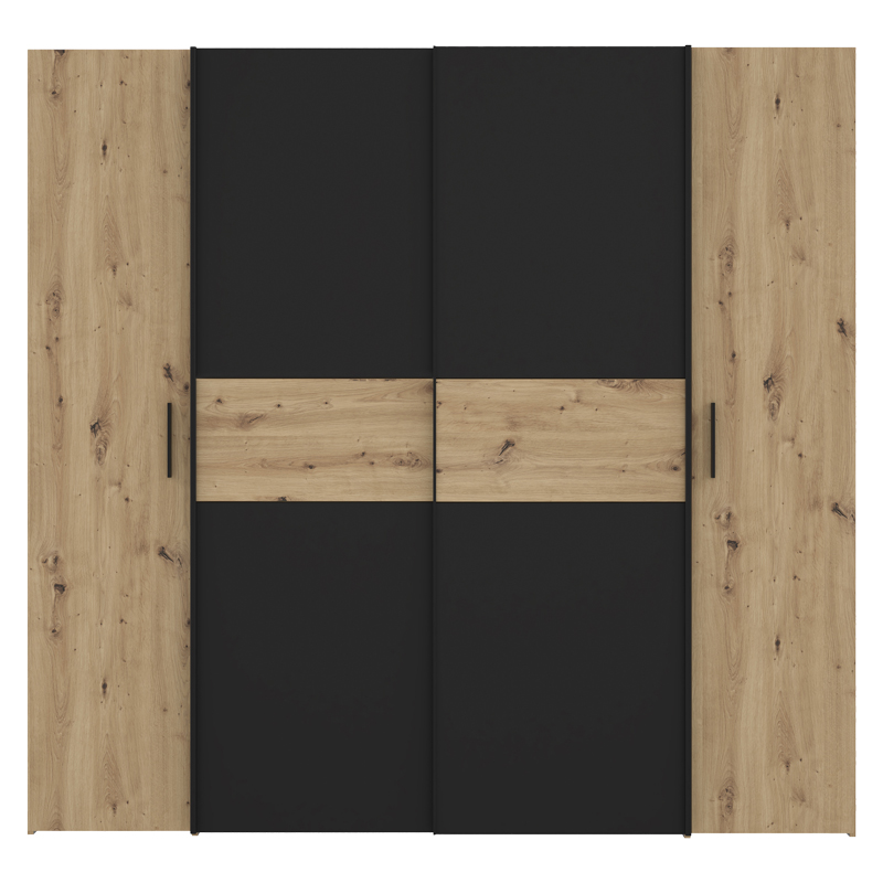 Dollap Bekerk pakoworld melamine e zezë-lisi 200x61.5x190.5cm