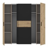 Dollap Bekerk pakoworld melamine e zezë-lisi 200x61.5x190.5cm