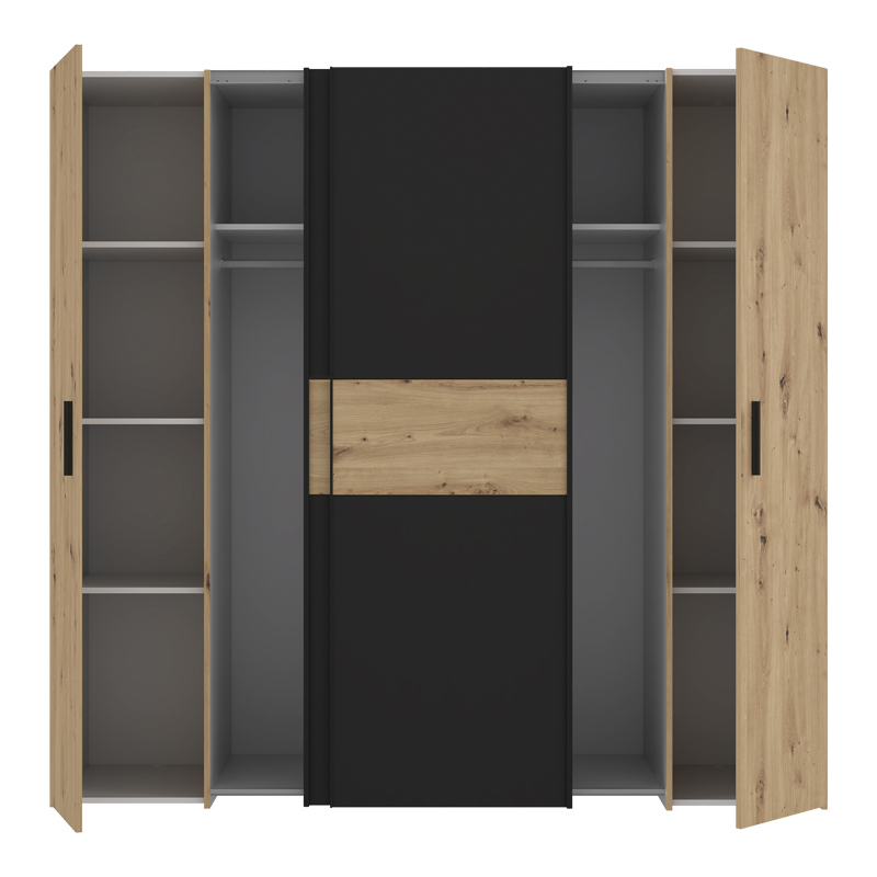Dollap Bekerk pakoworld melamine e zezë-lisi 200x61.5x190.5cm
