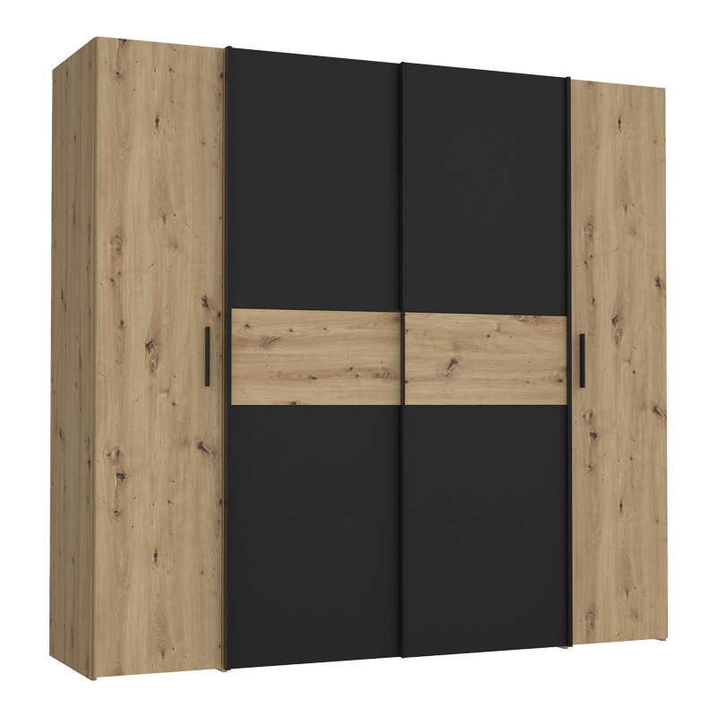 Dollap Bekerk pakoworld melamine e zezë-lisi 200x61.5x190.5cm