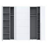 Dollap rrobash Verzo pakoworld 4 dyer melamine e bardhë 270.5x61.5x210.5cm