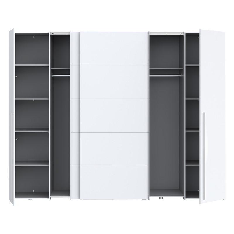 Dollap rrobash Verzo pakoworld 4 dyer melamine e bardhë 270.5x61.5x210.5cm