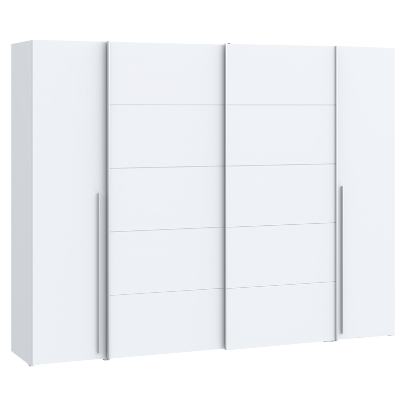 Dollap rrobash Verzo pakoworld 4 dyer melamine e bardhë 270.5x61.5x210.5cm