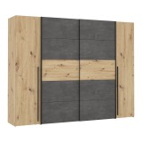 Garderobë me 4 dyer Verzo pakoworld melamine lisi-antracit 270.5x61.5x210.5cm