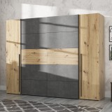 Garderobë me 4 dyer Verzo pakoworld melamine lisi-antracit 270.5x61.5x210.5cm
