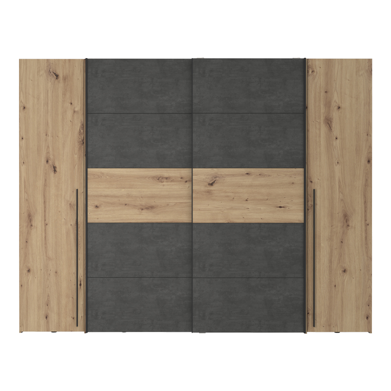 Garderobë me 4 dyer Verzo pakoworld melamine lisi-antracit 270.5x61.5x210.5cm