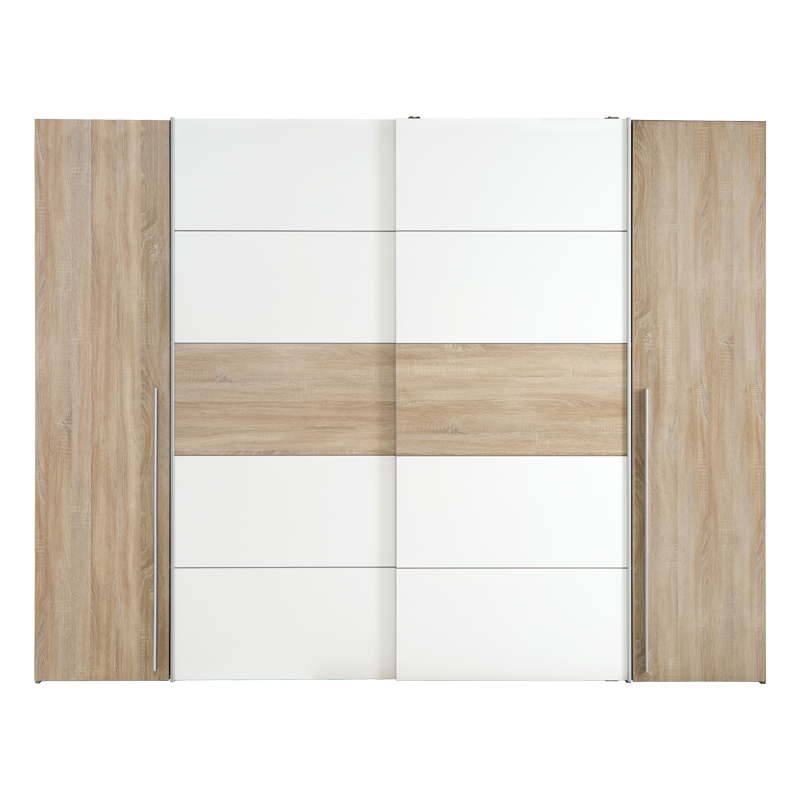 Garderobë me 4 dyer Verzo pakoworld melaminë lis-e bardhë 270.5x61.5x210.5cm