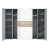 Garderobë me 4 dyer Verzo pakoworld melaminë lis-e bardhë 270.5x61.5x210.5cm