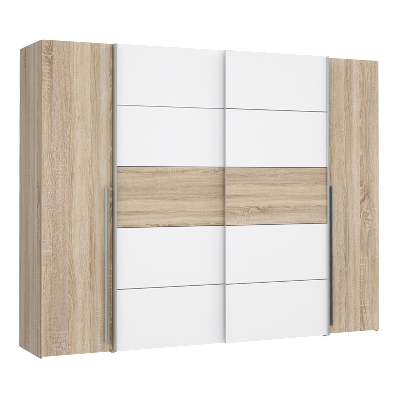 Garderobë me 4 dyer Verzo pakoworld melaminë lis-e bardhë 270.5x61.5x210.5cm