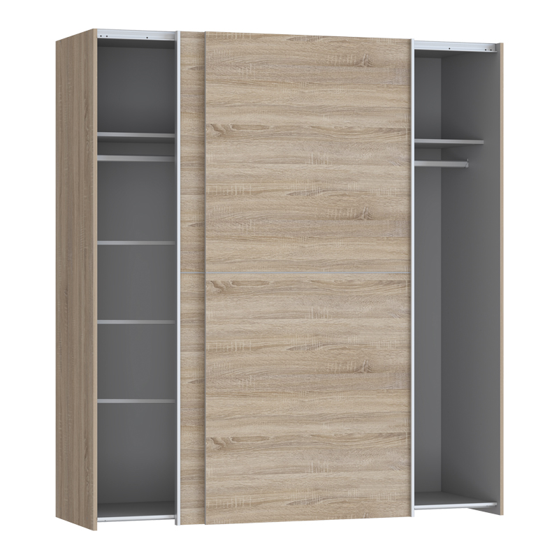 Dollap Noez pakoworld 2 dyer me rafte melaminë sonoma 170.5x61x190.5cm