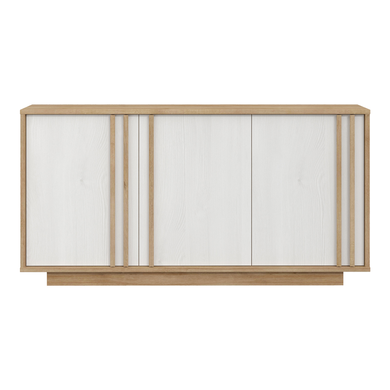 Bufe Chesto pakoworld melamine në ngjyrë të bardhë dhe lisi 169.2x42x87cm