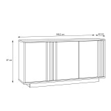 Bufe Chesto pakoworld melamine në ngjyrë të bardhë dhe lisi 169.2x42x87cm
