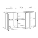 Bufe Chesto pakoworld melamine në ngjyrë të bardhë dhe lisi 169.2x42x87cm