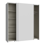 Dollap rrobash Noez I pakoworld 2 dyer me rafte në ngjyrë të bardhë 170.5x61x190.5cm