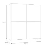 Dollap rrobash Noez I pakoworld 2 dyer me rafte në ngjyrë të bardhë 170.5x61x190.5cm