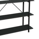 Bibliotekë Reson pakoworld melamine antracit-metal i zi 120x34x180cm