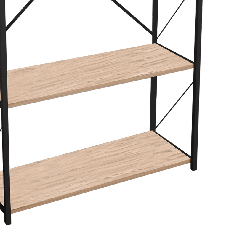 Bibliotekë Tikilmo pakoworld melaminë lisi-metal i zi 88x34x180cm