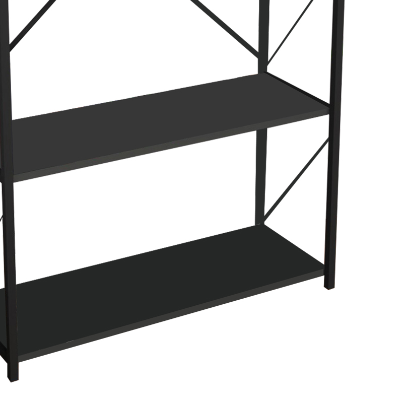 Bibliotekë Tikilmo pakoworld melaminë antracit-metal i zi 88x34x180cm