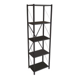 Bibliotekë Glase pakoworld melamine antracit-metal i zi 40x30x150cm