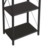 Bibliotekë Glase pakoworld melamine antracit-metal i zi 40x30x150cm