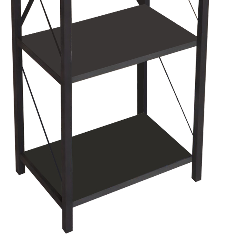 Bibliotekë Glase pakoworld melamine antracit-metal i zi 40x30x150cm