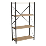 Raft librash Jackrey pakoworld melamine lisi-metal i zi 63x30x114cm
