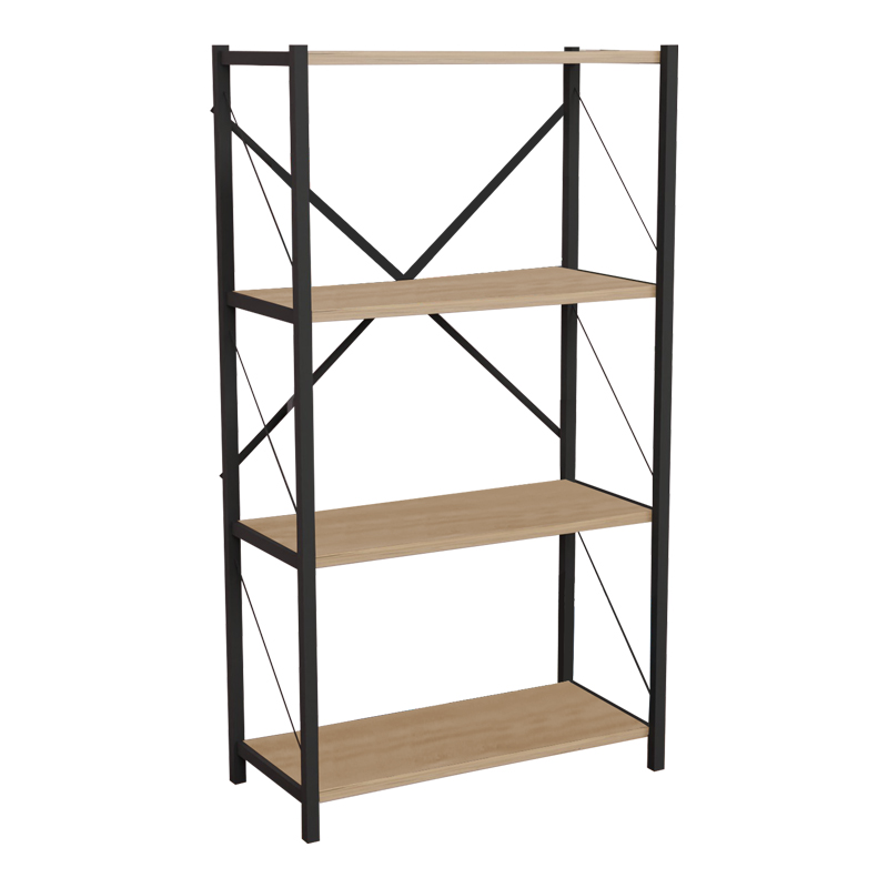 Raft librash Jackrey pakoworld melamine lisi-metal i zi 63x30x114cm