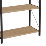 Raft librash Jackrey pakoworld melamine lisi-metal i zi 63x30x114cm