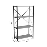 Raft librash Jackrey pakoworld melamine lisi-metal i zi 63x30x114cm