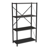 Bibliotekë Jackrey pakoworld melaminë antracit-metal i zi 63x30x114cm