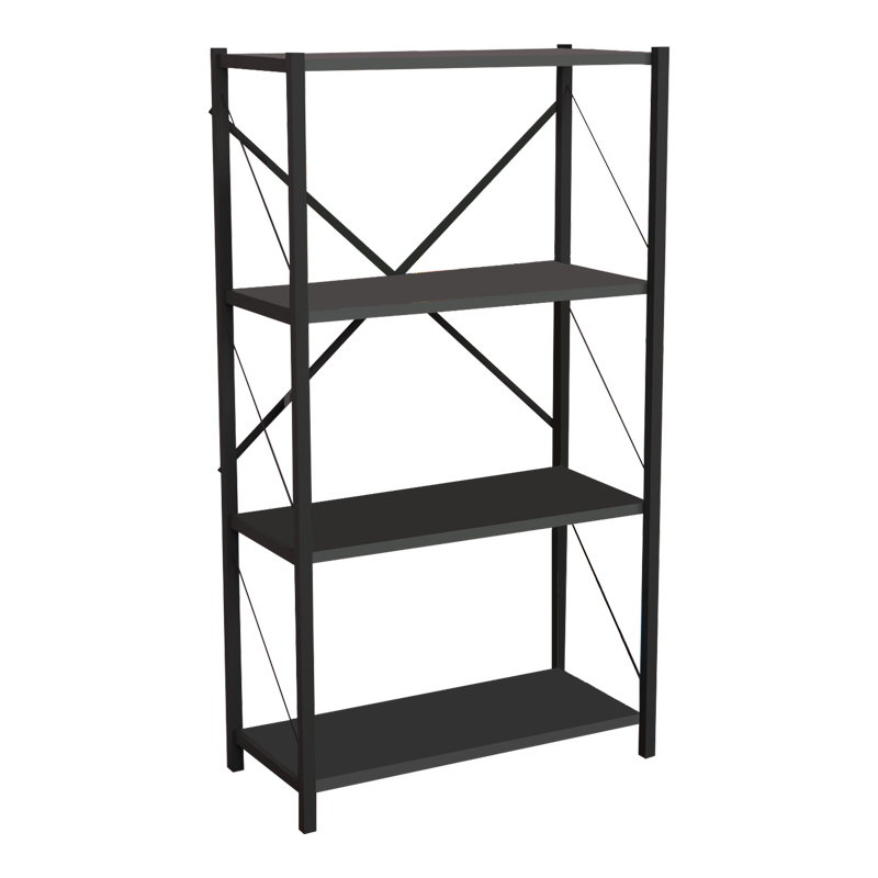 Bibliotekë Jackrey pakoworld melaminë antracit-metal i zi 63x30x114cm