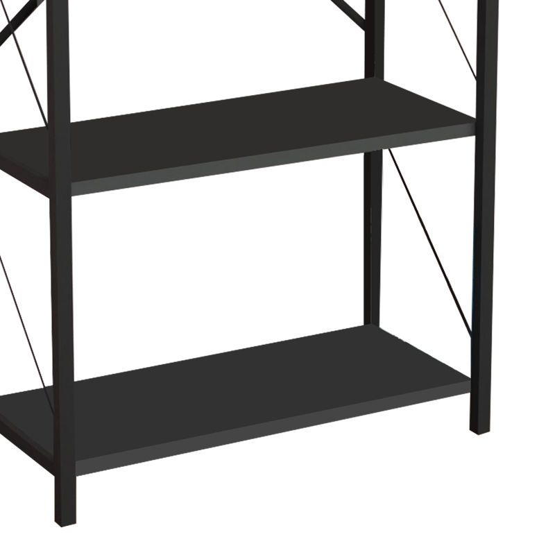 Bibliotekë Jackrey pakoworld melaminë antracit-metal i zi 63x30x114cm