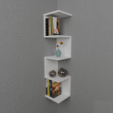 Raft muri Zigzag pakoworld melaminë e bardhë 25x25x109cm