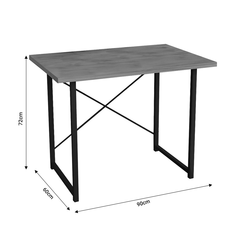 Tavolinë studimi Ustando pakoworld melaminë lisi-metal i zi 90x60x72cm
