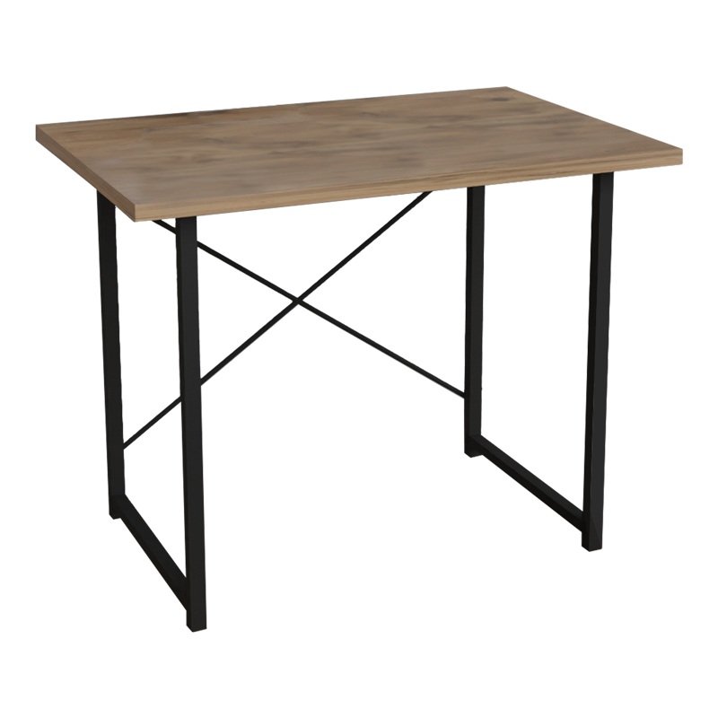 Tavolinë studimi Ustando pakoworld melaminë lisi-metal i zi 90x60x72cm