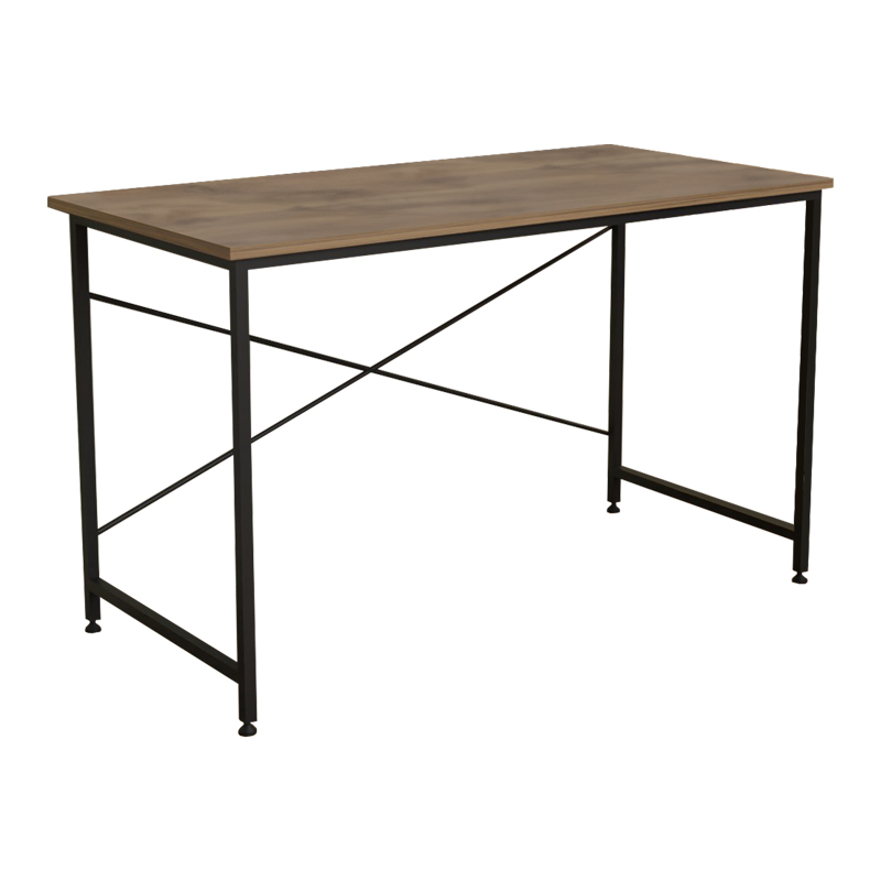 Tavolinë zyre Karvem pakoworld melaminë lisi-metal i zi 120x60x73cm