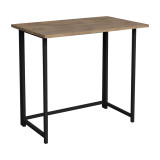 Tavolinë zyre muri e palosshme Thox pakoworld melaminë lisi-metal i zi 80x50x72cm