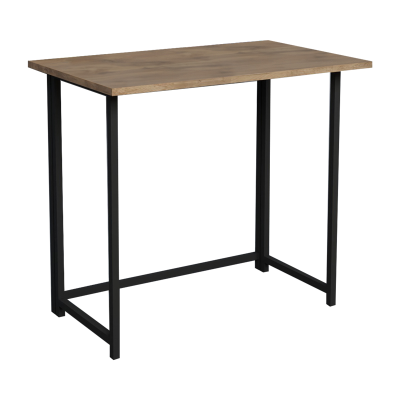 Tavolinë zyre muri e palosshme Thox pakoworld melaminë lisi-metal i zi 80x50x72cm