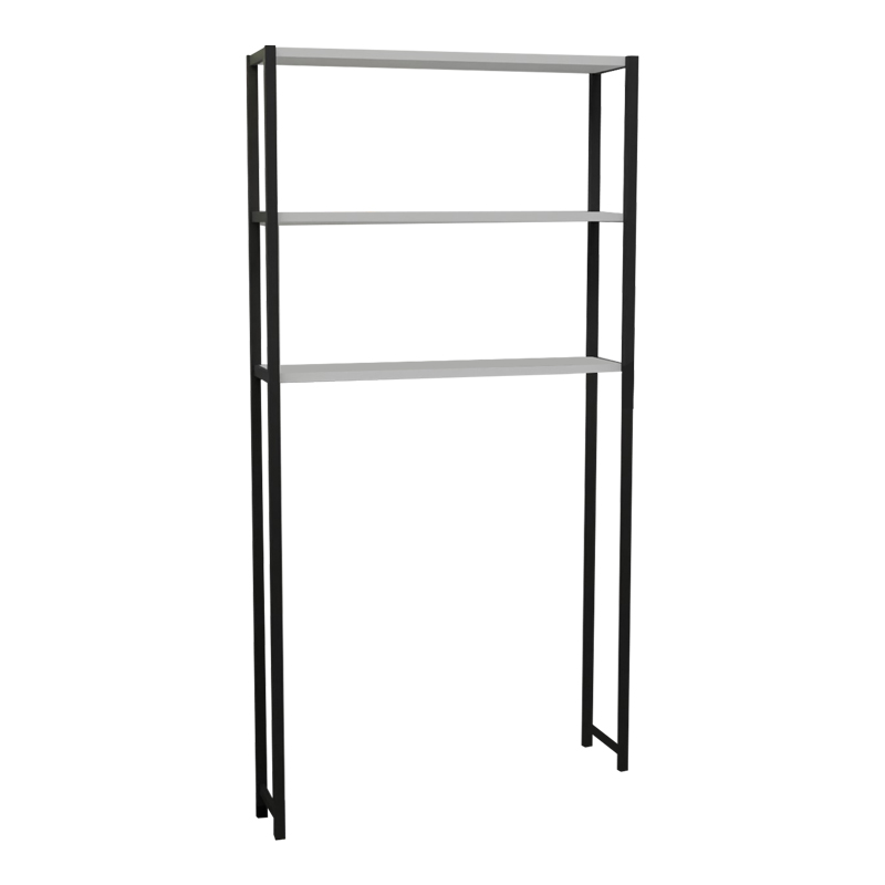 Dollap lavanderie Bothy pakoworld melaminë e bardhë-metal i zi 73x22x150cm