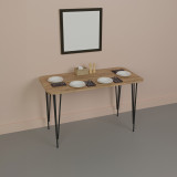 Tavolinë ngrënieje Palkon pakoworld melaminë lisi-metal i zi 120x60x73cm