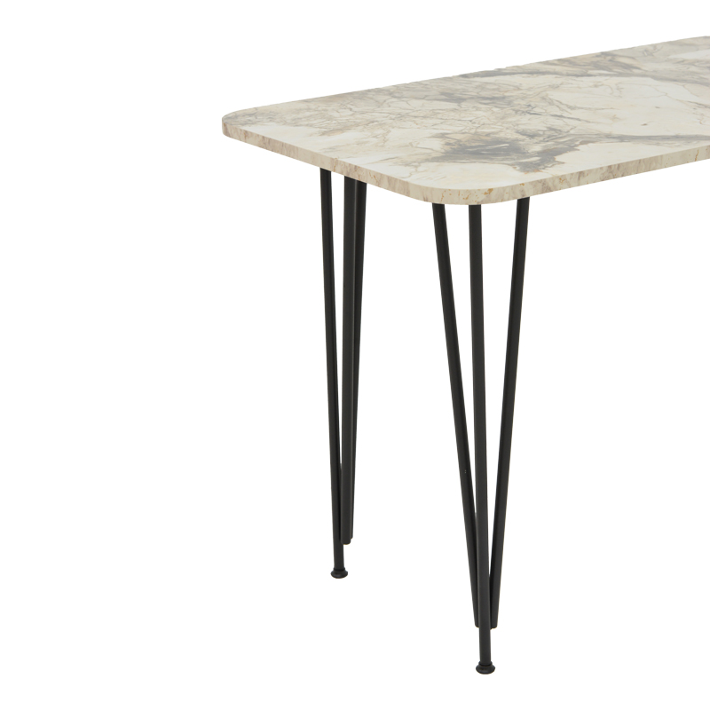 Tavolinë ngrënieje Palkon pakoworld melaminë e bardhë-metal i zi 120x60x73cm